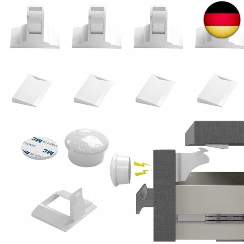Kindersicherung Schrank,4 Schlösser + 1 Schlüssel Schubladensicherung B