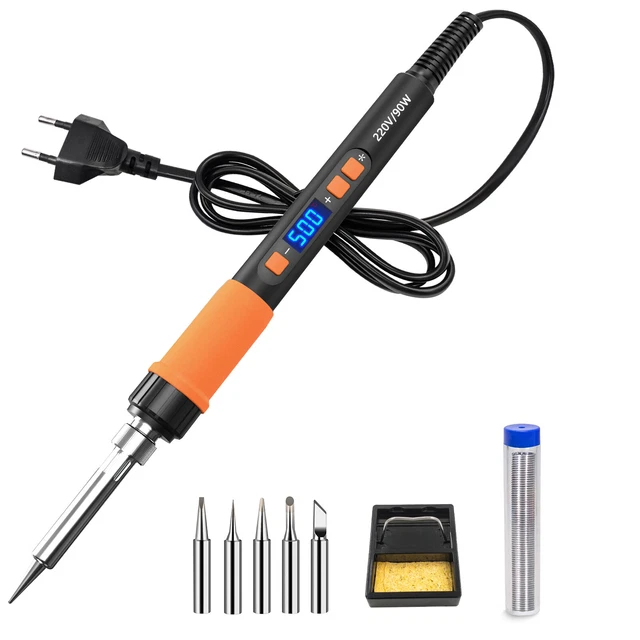Kit Fer à Souder 90W Numérique Réglable 180°C-500°C - Pistolet à Souder Avec Accessoires - 110V