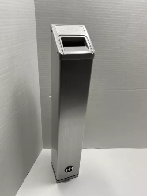 Wall Mounted Aluminum Cigarette Receptacle Ashtray - Square Shape Silver