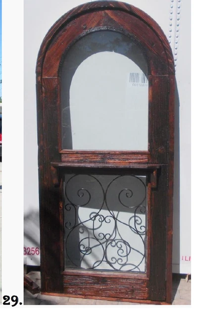 Rustic reclaimed solid wood arch Dutch door farmhouse wine room castle storybook 3