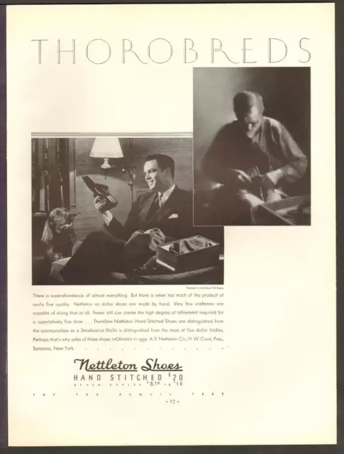 Nettleton Shoes OCT 1933 THOROBREDS Original Print Ad Q01