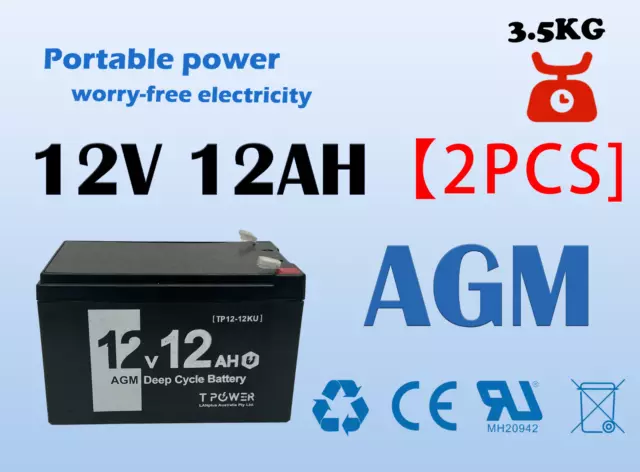 Reliable 2X 12V 12AH Sealed Lead-Acid Battery – Long-lasting Power Supply