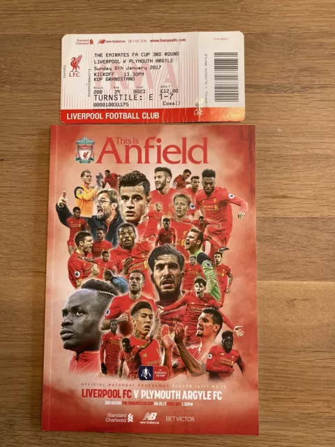 liverpool programmes With Matchday Ticket Stubb