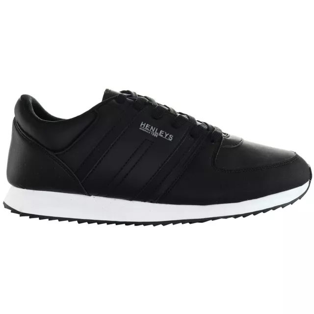 Henleys Renner Lace-Up Black Synthetic Mens Running Trainers HFW00595_038