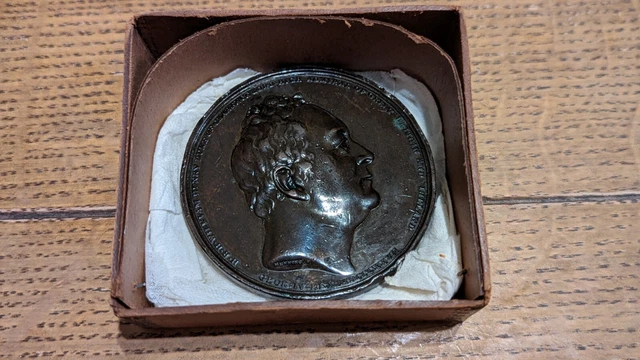 Rare 1827 William (IV) Duke of Clarence, Royal Navy, Large 65mm Bronze Medal,