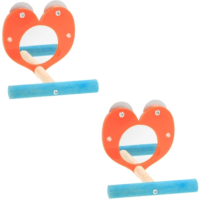 Set 2 Sittich Spiegel Vogelspielplatz Papageienbarsch Acryl Die Schaukel