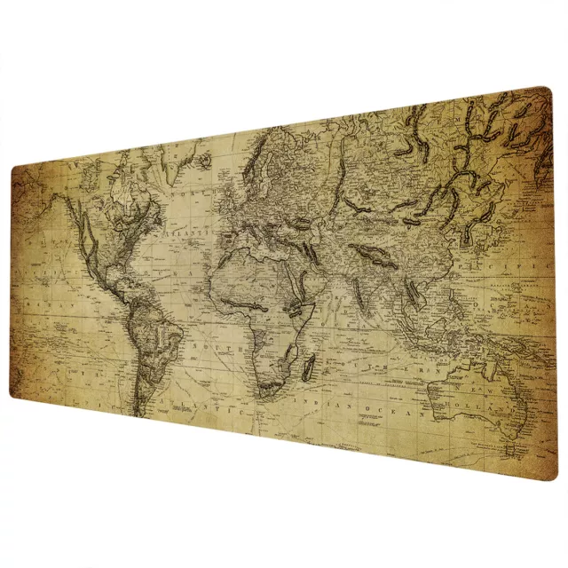 90x40cm EXTRA LARGE XXL Mouse Pad Mat Full Desk Vintage Retro World Map