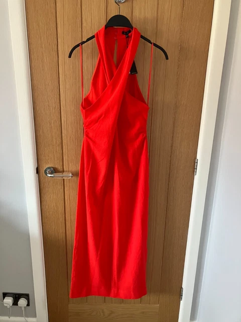MASSIMO DUTTI RED Midi Jersey Stretched Dress .Sz L / 14-16 UK. Used  12.00 - PicClick UK
