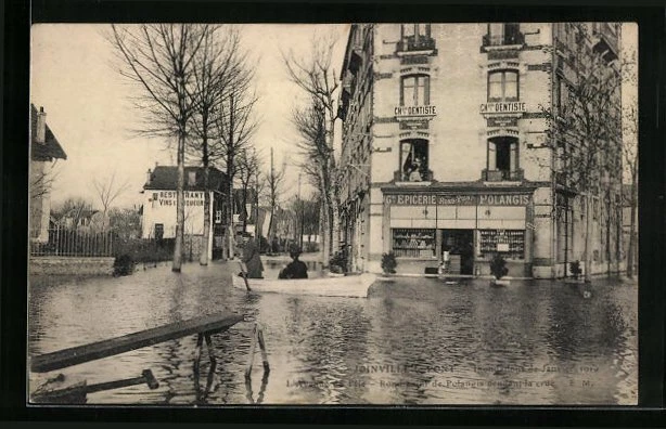 CPA Joinville-le-Pont, Inondations 1910, L´Avenue de l´Ile