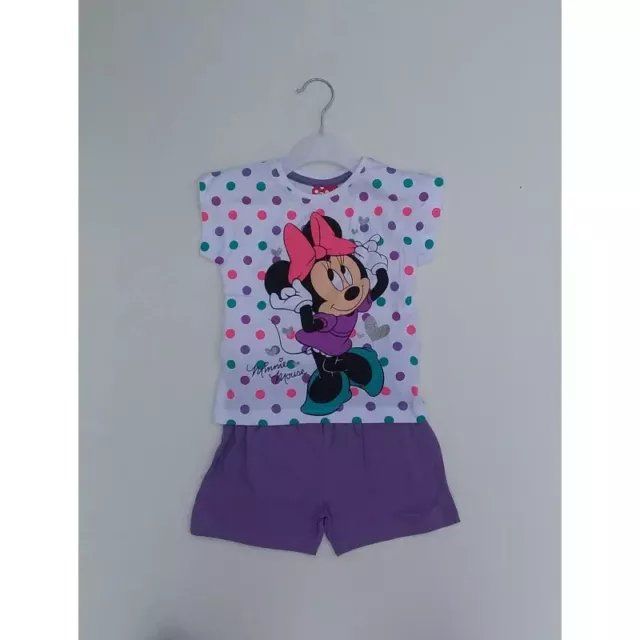 Ensemble Short Tee Shirt 100% Coton Enfant MINNIE DISNEY Violet