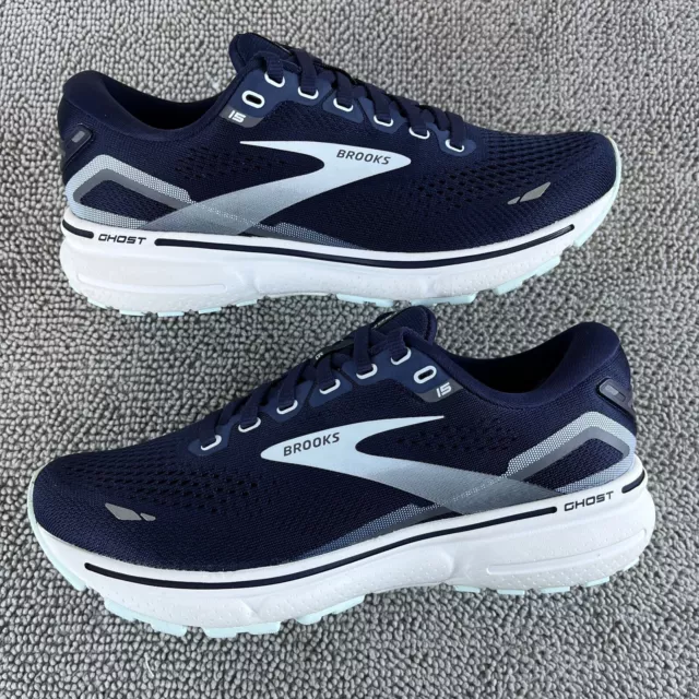 Brooks Ghost 15 Peacoat Navy Blue White Running Shoes Sneakers Women's Size 7 2A