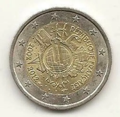 2 euros commémorative FRANCE 2012 - 10 ans de l'Euro fiduciaire