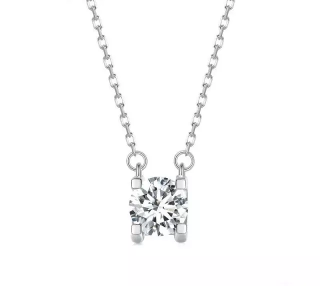 1ct Necklace 18K White Gold Diamond Test Pass Lab-Created VVS1/D/Excellent 45cm