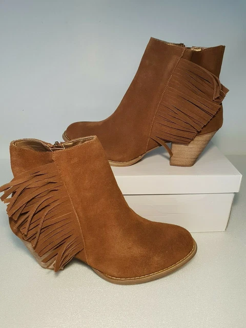 👢 boots, bottines à talons cuir couleur camel pointure 40