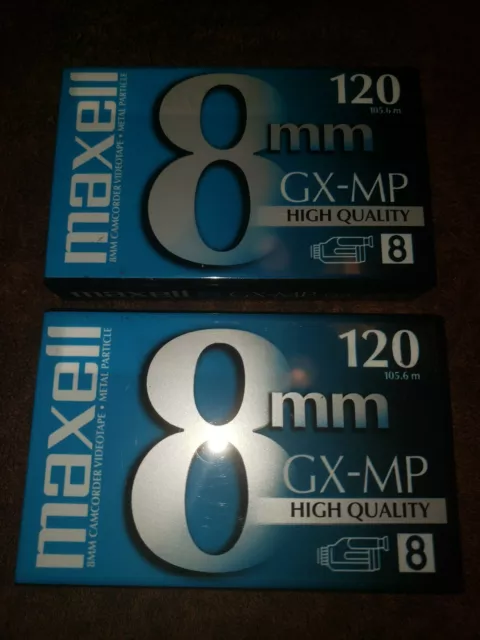 Maxell GX-MP 120 High Quality 8mm Camcorder Tape GX-MP Video 8 2 Pack P6-120