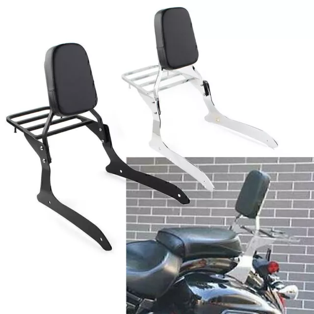 Motor Backrest Sissy Pad & Luggage Rack For Yamaha XVS1300A V Star 1300 2007-15