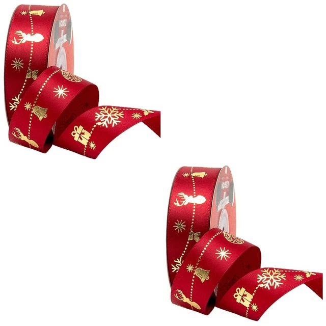 2x Weihnachten Handwerk Band Weihnachten Geschenk Verpackung Band