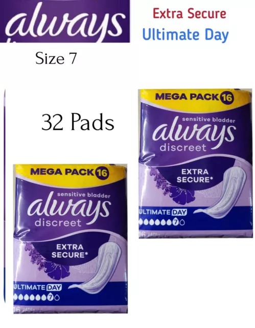 Always Discreet Extra Secure Ultimate Day - Size 7 - 32 PADS