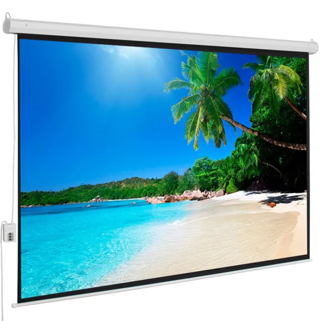 New Viewing Area Motorized Projector Screen Remote Control 100" 4:3 80" x 60"