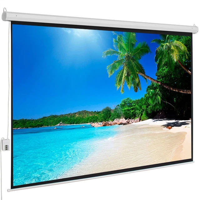 New Viewing Area Motorized Projector Screen Remote Control 100" 4:3 80" x 60"