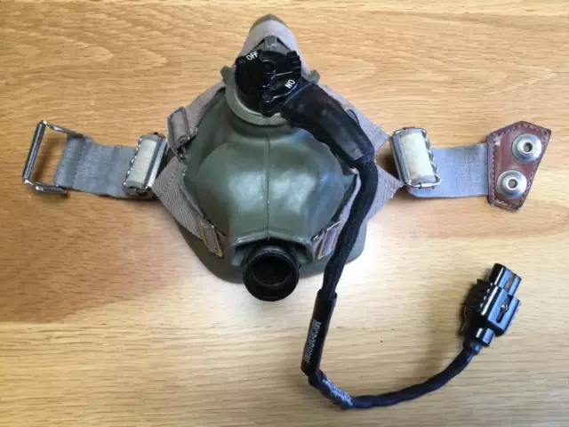 RAF H Type OXYGEN MASK & HOSE for PILOT FLYING HELMET POST WW2 Large Size