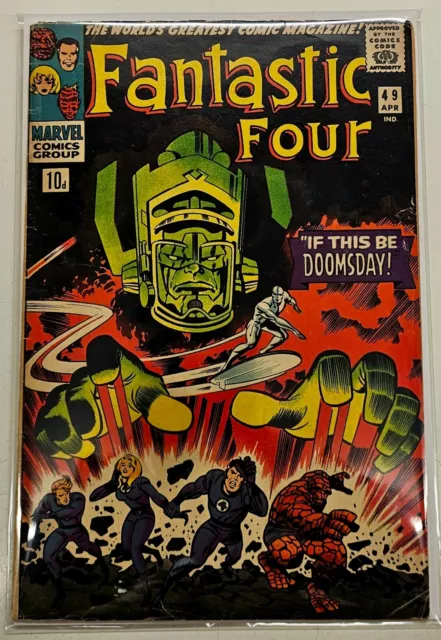 Marvel Comics Silver Age Fantastic Four 49 High Grade 1st Galactus Silver Surfer