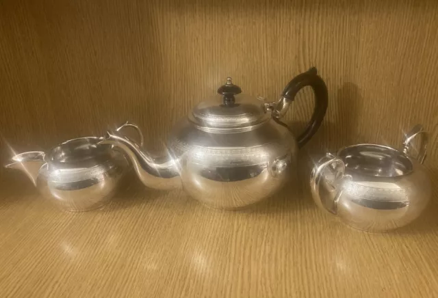 Antique Vintage Silver Plated EPBM 3 Piece English Teaset by FWH & Co