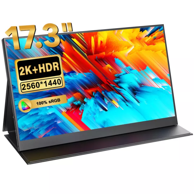 UPERFECT 2K 17.3" Portable Monitor Tragbarer Monitor Gaming Portabler Monitor