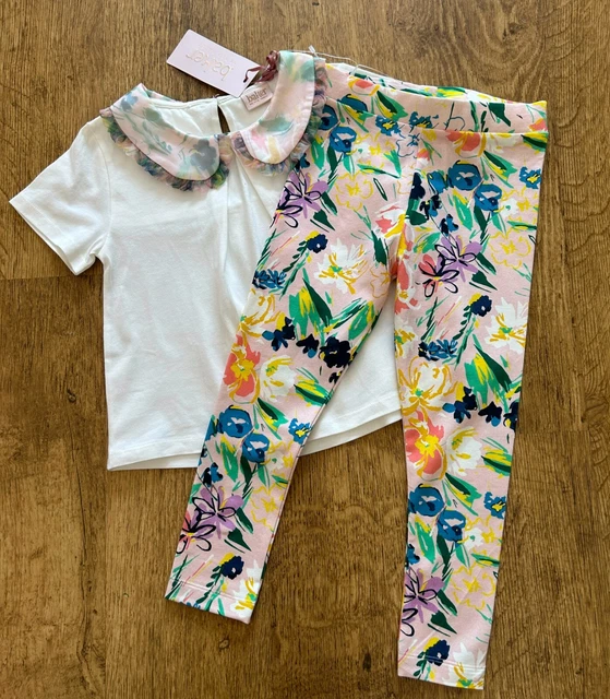 BNWT Ted Baker 3-4 years top leggings outfit floral set New designer collar