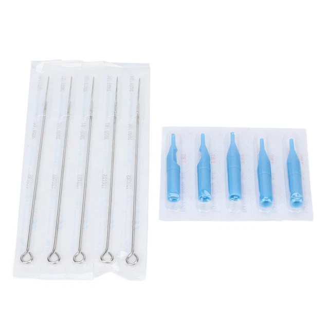 (Aguja de tatuaje 7RS + aguja de tatuaje 7RT) Juego de puntas de agujas de tatuaje 50 piezas desechables