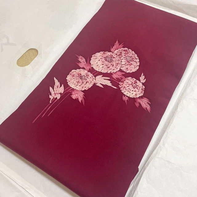 Kimono Used Only Once, Pure Silk Shiose Nagoya Obi Red Purple