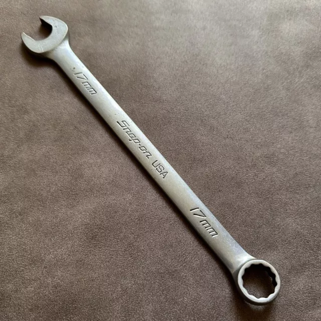 Vintage Snap-On Usa 17Mm Metric Soexm17 Combination Ring Open Spanner