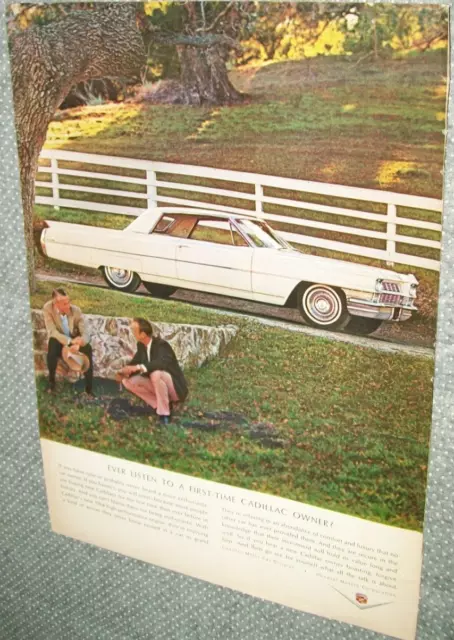1964 Cadillac mid-size mag car ad- "Ever listen to a 1st-time Cadillac owner?"