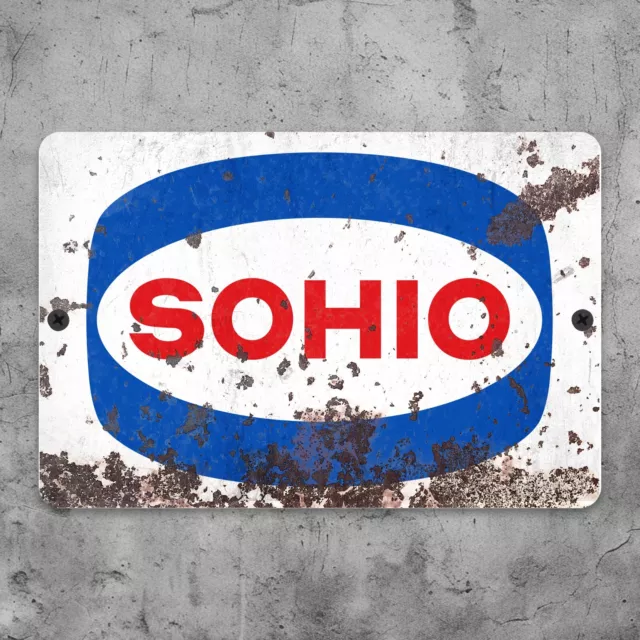 SOHIO Vintage Gas Station Metal Sign Replica Standard Oil  12"x8" Aluminum Sign