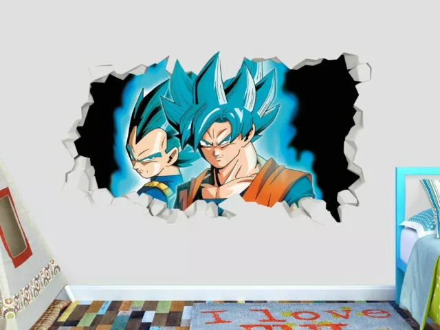 Kit 2pçs Camisetas Dragon Ball Z Goku Little e Vegeta Azul 100% Algodão  30.1 Penteado Desenho Alta Definição e Cores