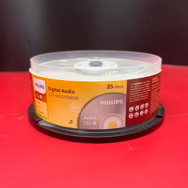 25 PHILIPS Digital Music CD-R 40X  Branded Logo 700MB Audio Media Disc Cake Box