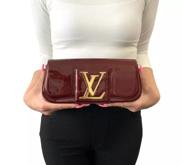 Louis Vuitton, Bags, Louis Vuitton Sobe Clutch Epi Patent Leather  Burgundy