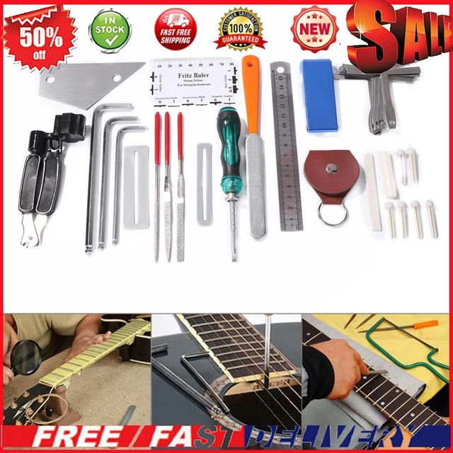 36 in 1 Professional Guitar Cleaning Repair Tool Kit String Changing Tuning Tool