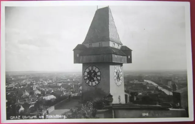 AK Graz/Steiermark - Uhrturm am Schlossberg gelaufen 30.07.1938 Sst. Hilfswerk 