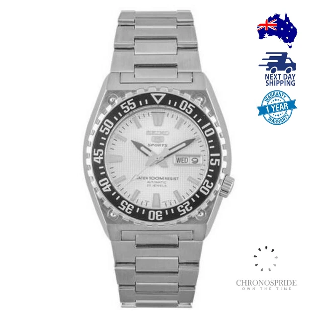 Seiko 5 Sports SNZD65 SNZD65K1 White Dial Stainless Steel Mens Automatic Watch