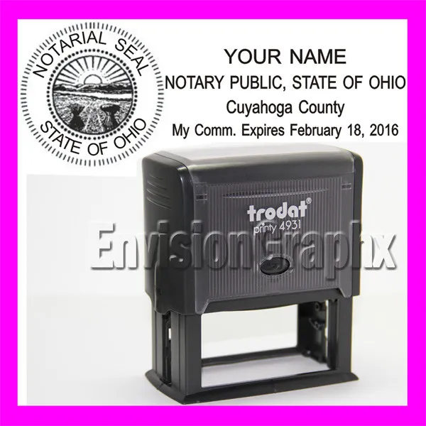 Custom Official NOTARY PUBLIC OHIO Self Inking Rubber Stamp T4931 black