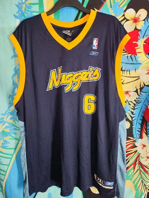 MAGLIA VINTAGE REEBOK Denver Nuggets NBA n. 6 Martin mwns taglia