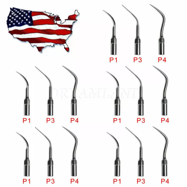 5 Dental Ultrasonic Piezo Scaler Perio Tips For EMS Scaler Handpiece