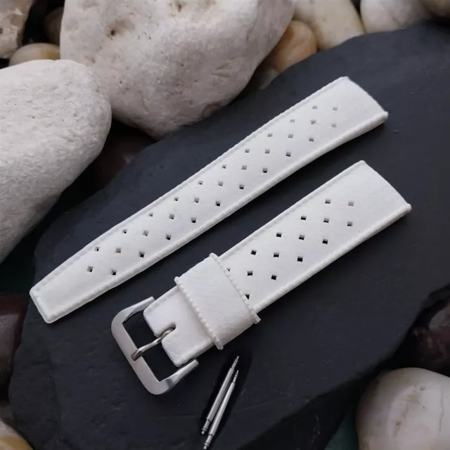 19mm Swiss Tropic Straight End White Unused Vintage Diver Watch Band