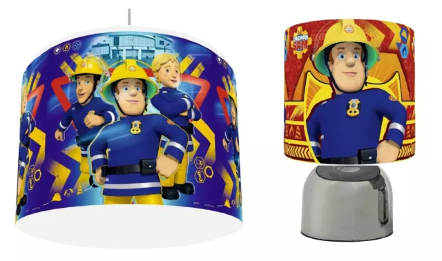 FIREMAN SAM  choose Ceiling Light Shade 11" , Touch Lamp, or Bundle