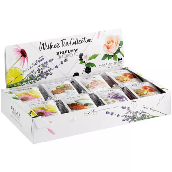 Bigelow Benefits Wellness Tea Bag Variety Tray Pack - 64/Box