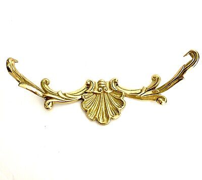 VTG Fancy Ornate Victorian Style Solid Brass Hanging Wall Hook Accent Decor 15”