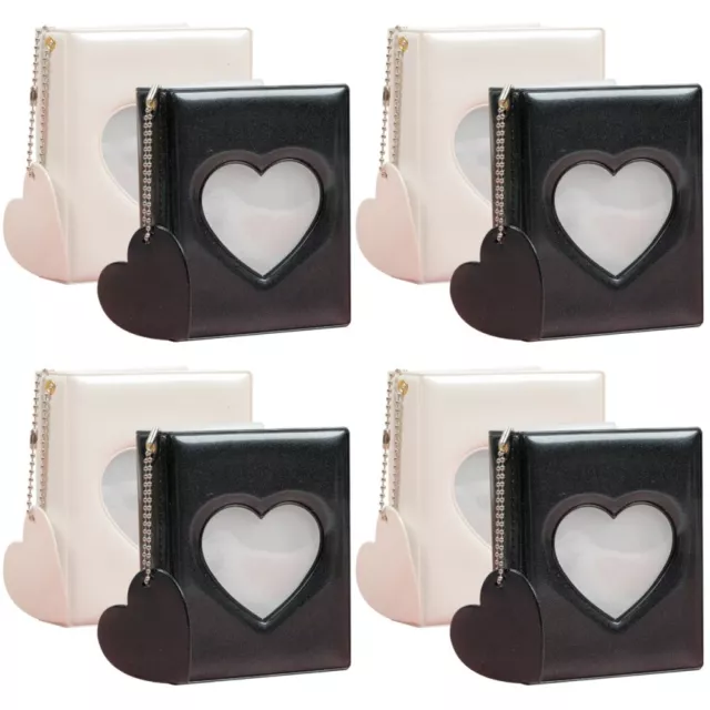 8 piezas con soporte para tarjetas de fotos corazón hueco estuche de almacenamiento de imágenes mini álbum de fotos corazón
