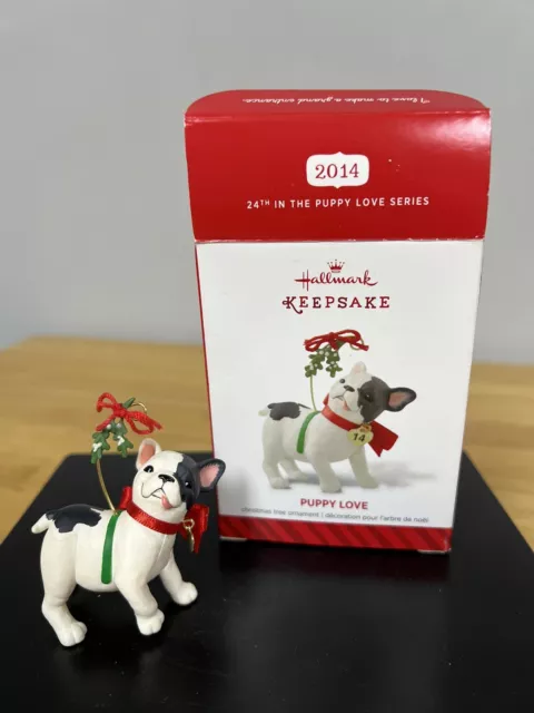 2014 Hallmark Keepsake Ornament Puppy Love French Bulldog