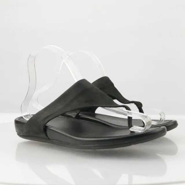 Fitflop Women's Banda Flip Flop Slide Sandal Shoe Size 8 Black Leather Toning 2